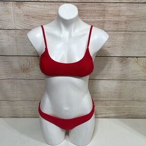 SherryDc Sz Medium Red Two Piece Brazilian Bikini Swimsuit